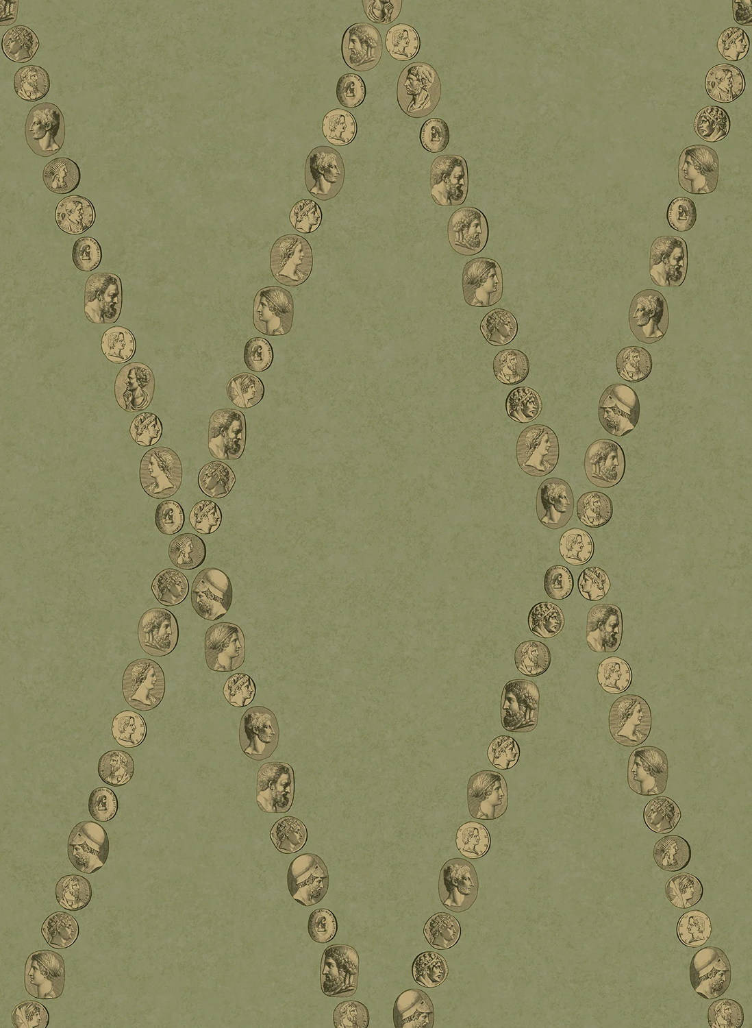 Tapete Cammei - Antique Gold on Olive