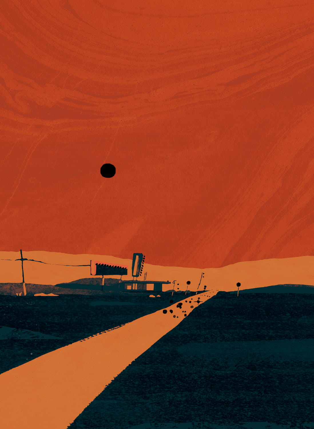 Wandbild Road Trip - Orange