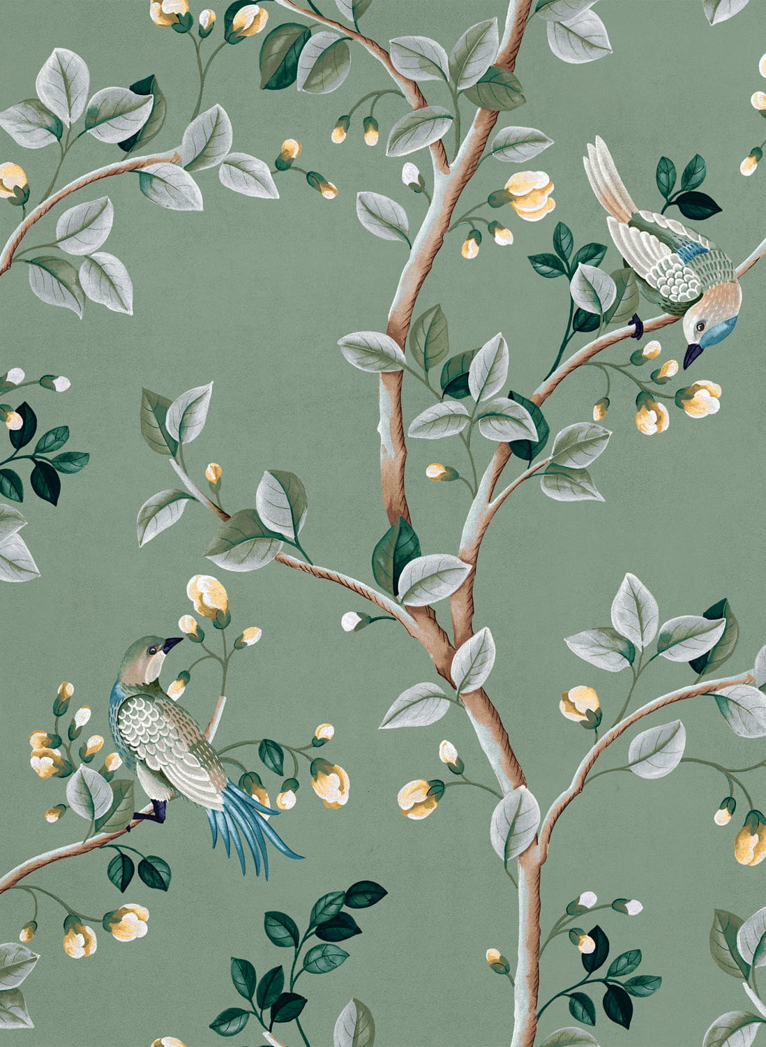 Tapete Birds Prosperity - Jade