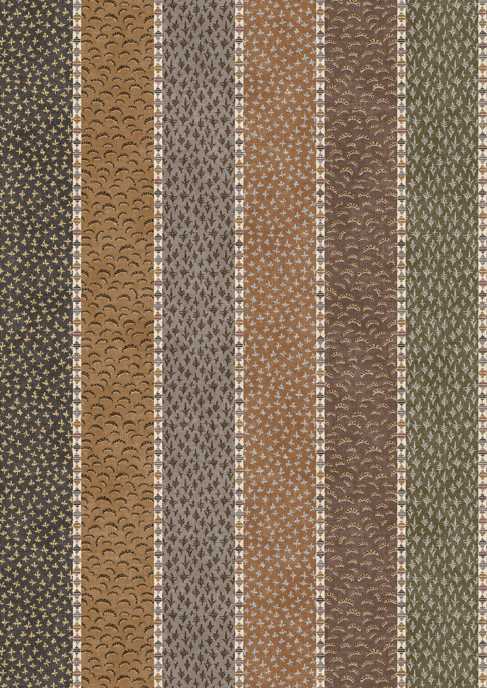 Fabric Asha Stripe - Cedar Smoke