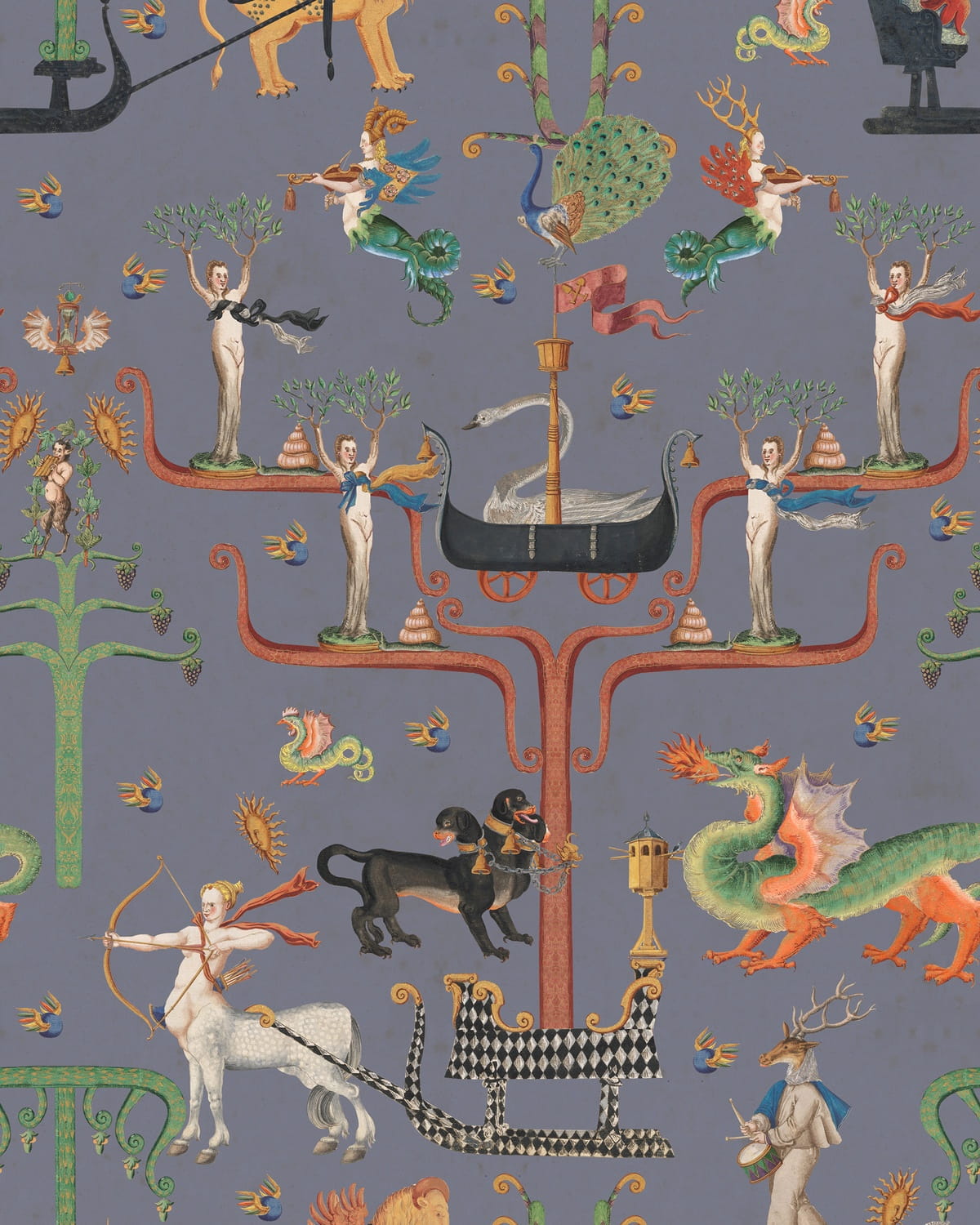 Tapete Fairies and Dragons - Slate