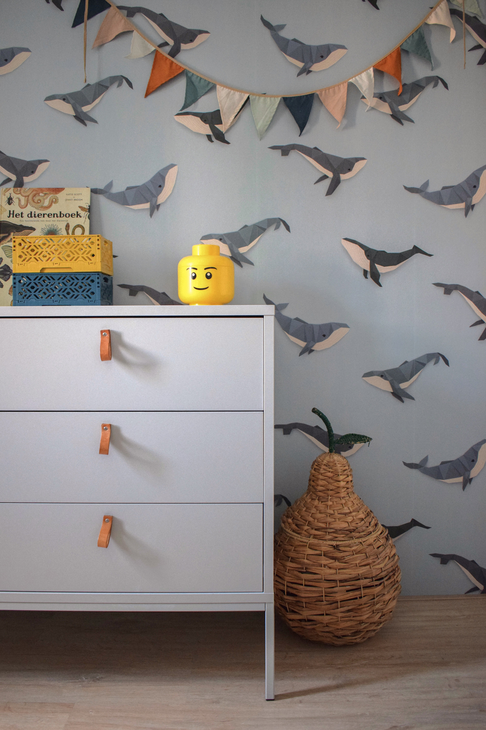Tapete Whale / Walvis - Light Blue / Lichtblauw