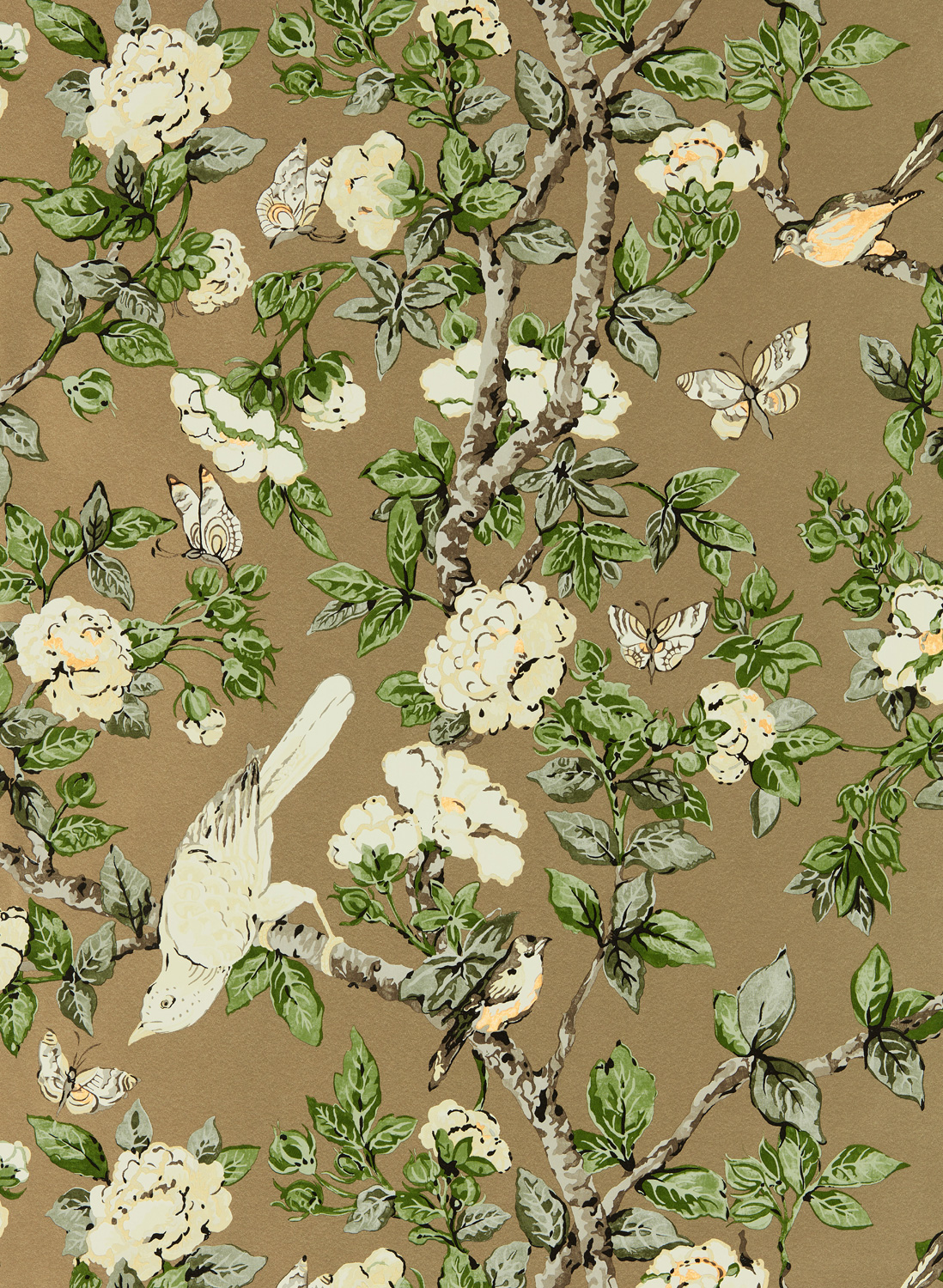 Tapete Caverley - Gold Metallic/ Gardenia Green