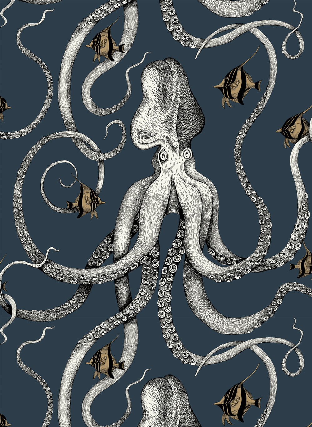 Tapete Octopoda Grand - Deep Sea Blue