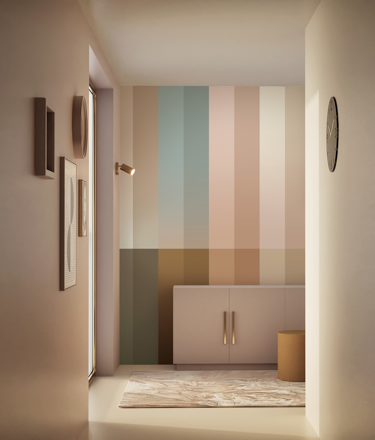 Wandbild Gradient Stripes Uyterlinde - 195 cm