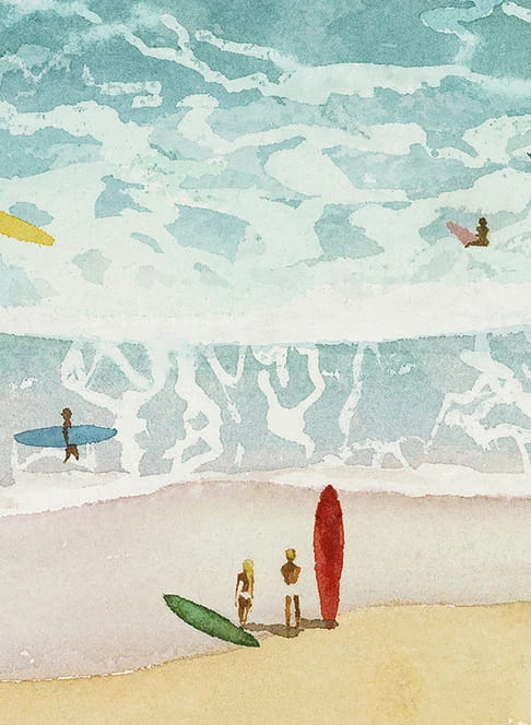 Wandbild Surf Guethary - Panel 4/5/6