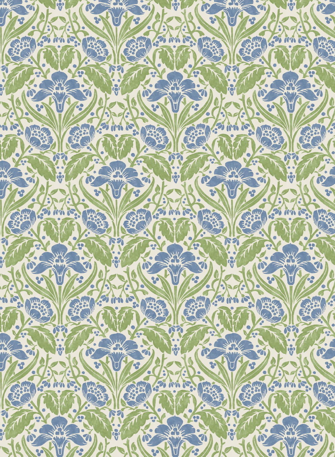 Tapete Iris Meadow - Blue/ Green
