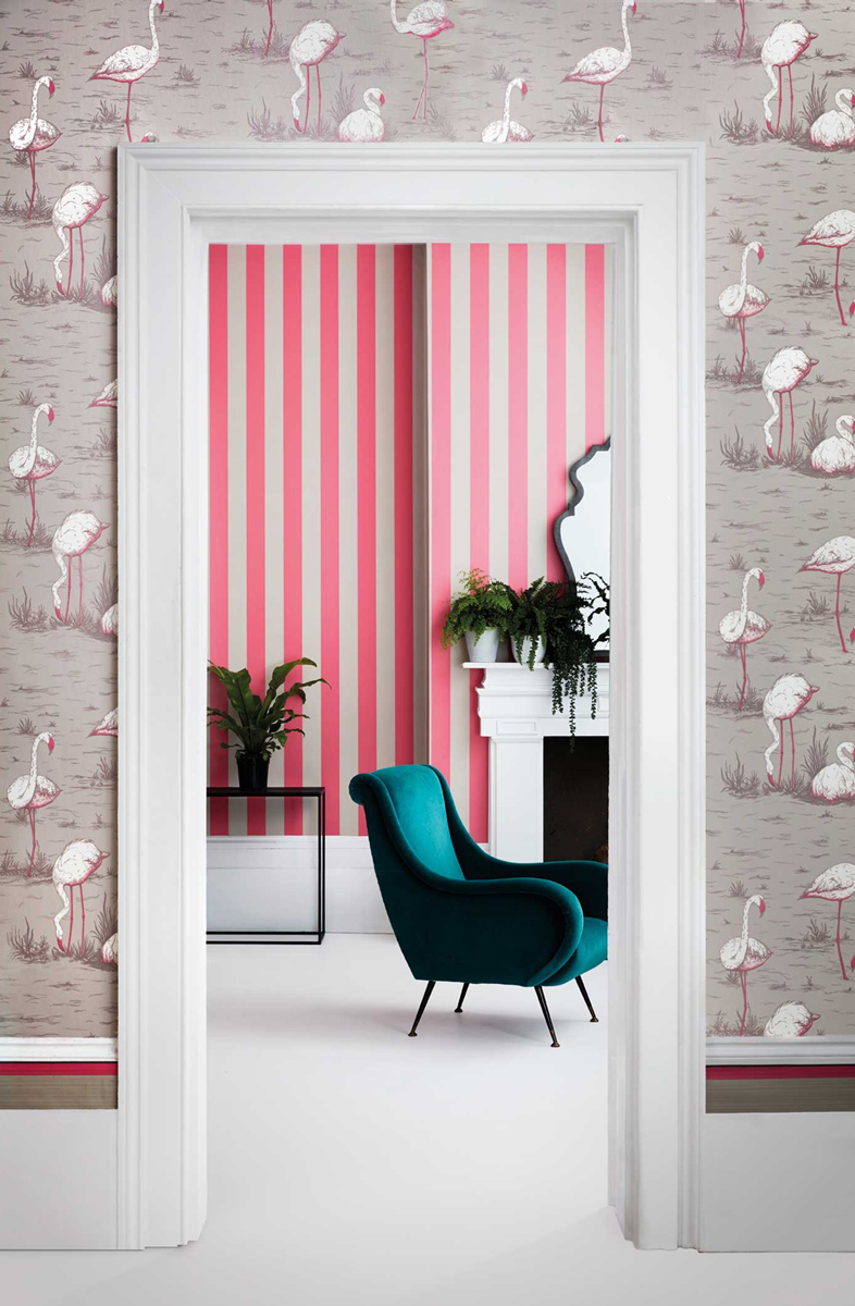 Tapete Glastonbury Stripe - Pink & Linen