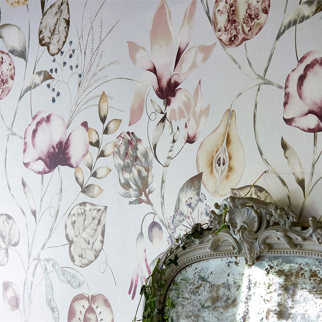 Wandbild Quintessence - Ochre/ Olive/ Heather
