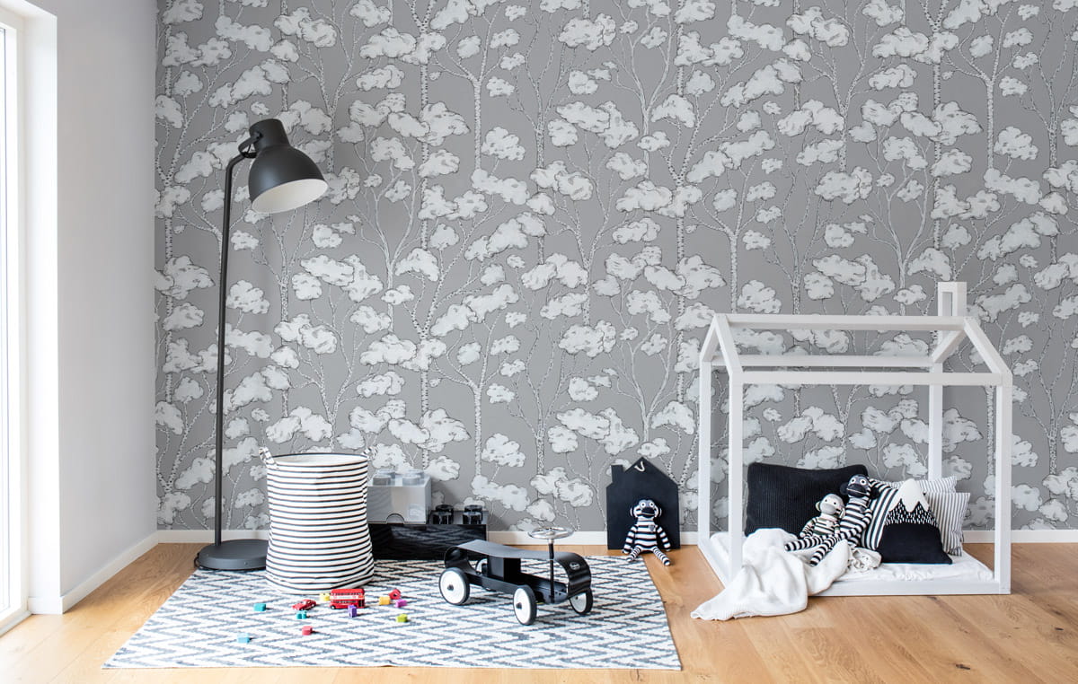 Wandbild Animal Tree - Grey