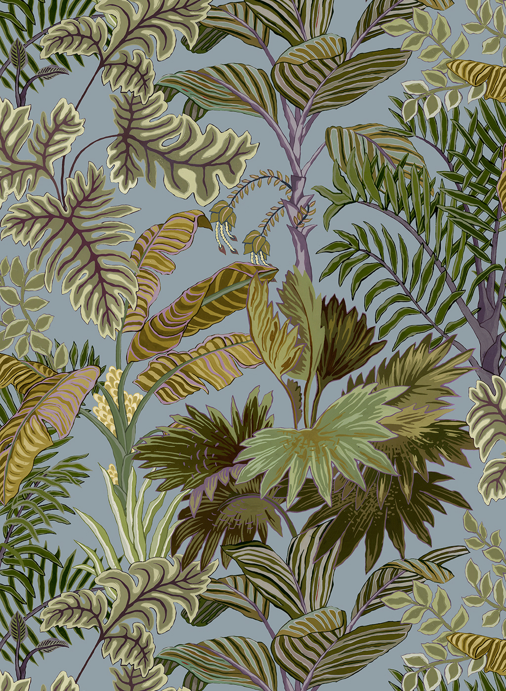 Tapete Palm Grove - Dusk and Verdigris