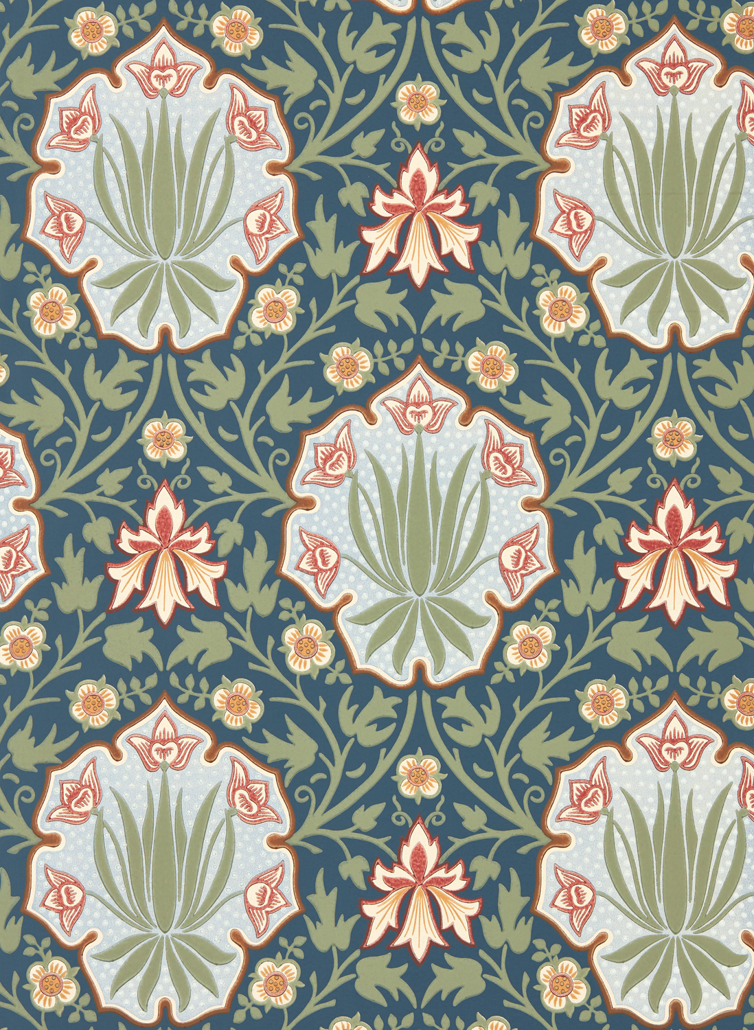 Tapete Iris & Rose - Indigo/ Thyme