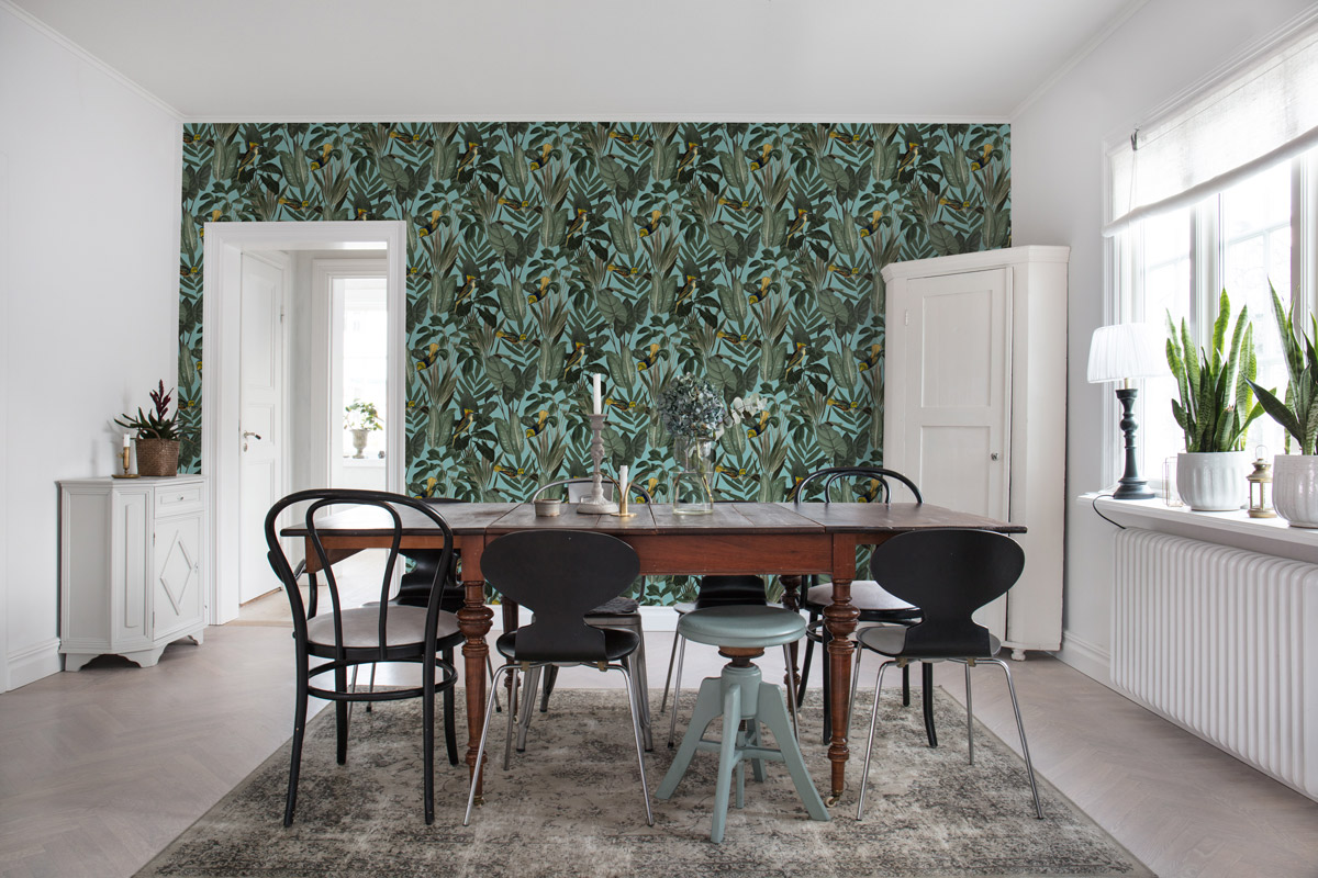 Wandbild Yellow Bird - turquoise