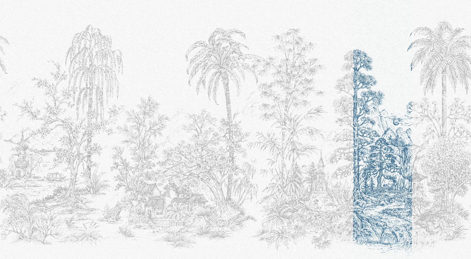 Wandbild Mandalay - White Blue Panel 7