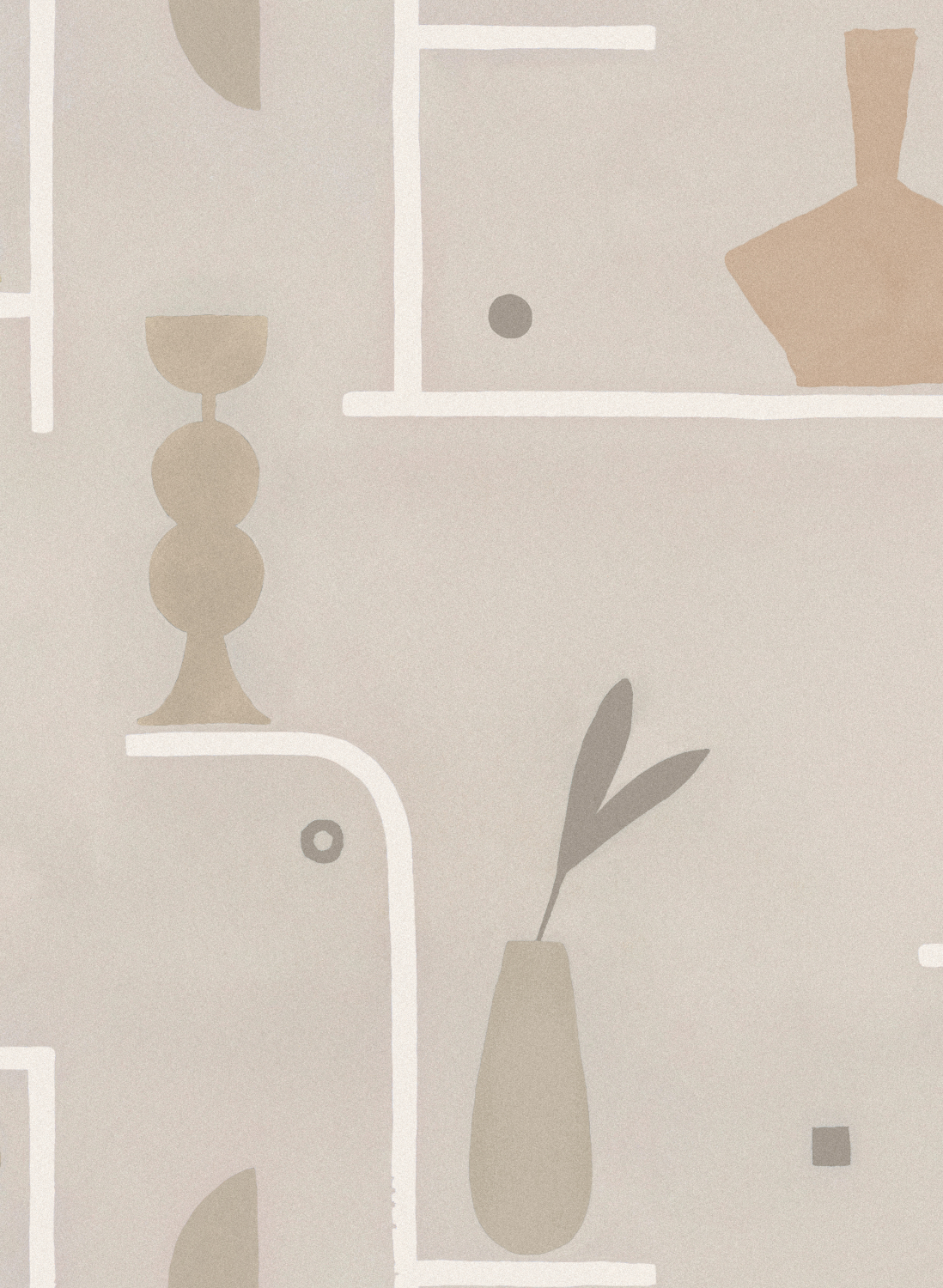 Tapete Archaeological Forms - Grey