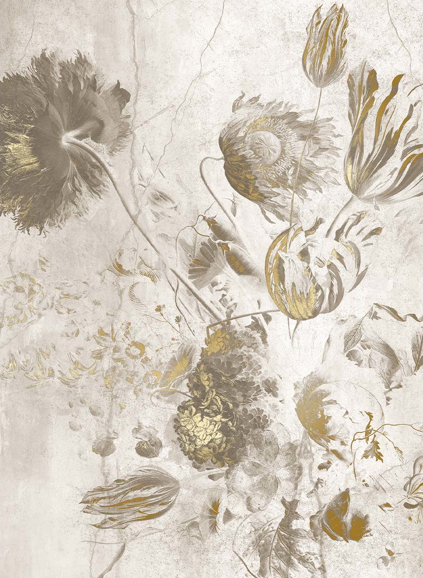 Wandbild Fresco Flowers Uyterlinde - White 195 cm