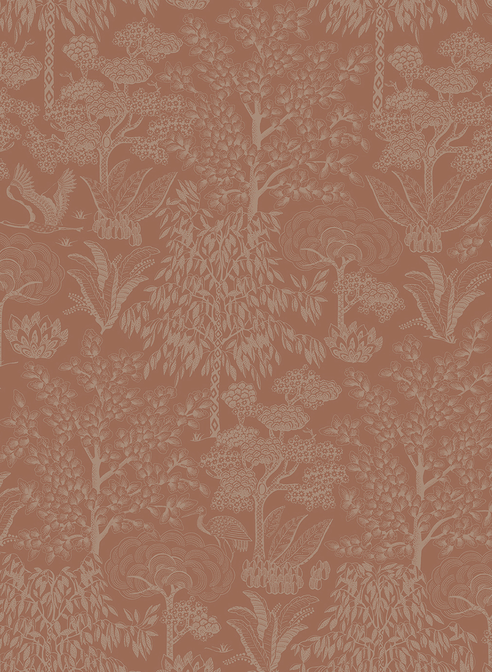 Tapete Origami Tree - Terra/ Rosegold