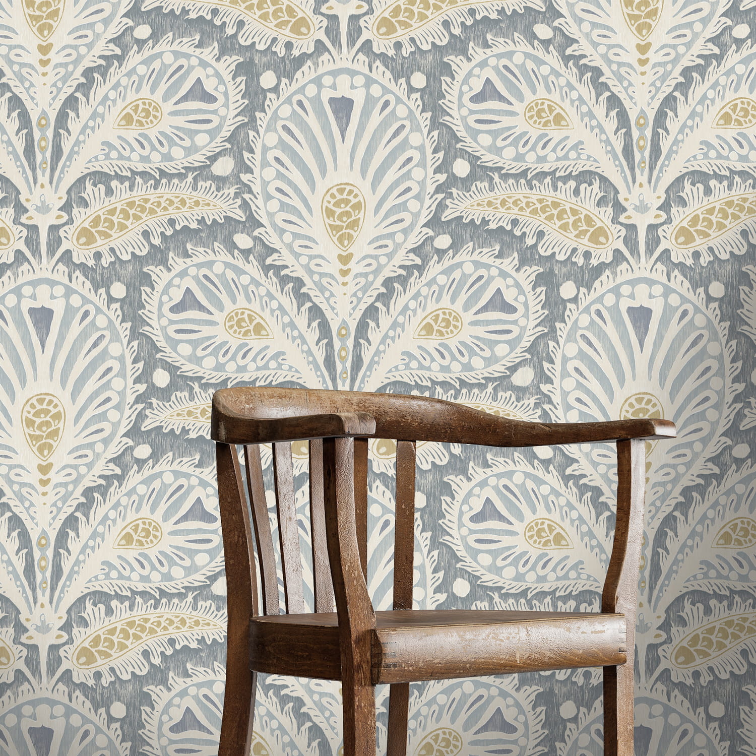 Tapete Ikat Clover - Blue and Yellow