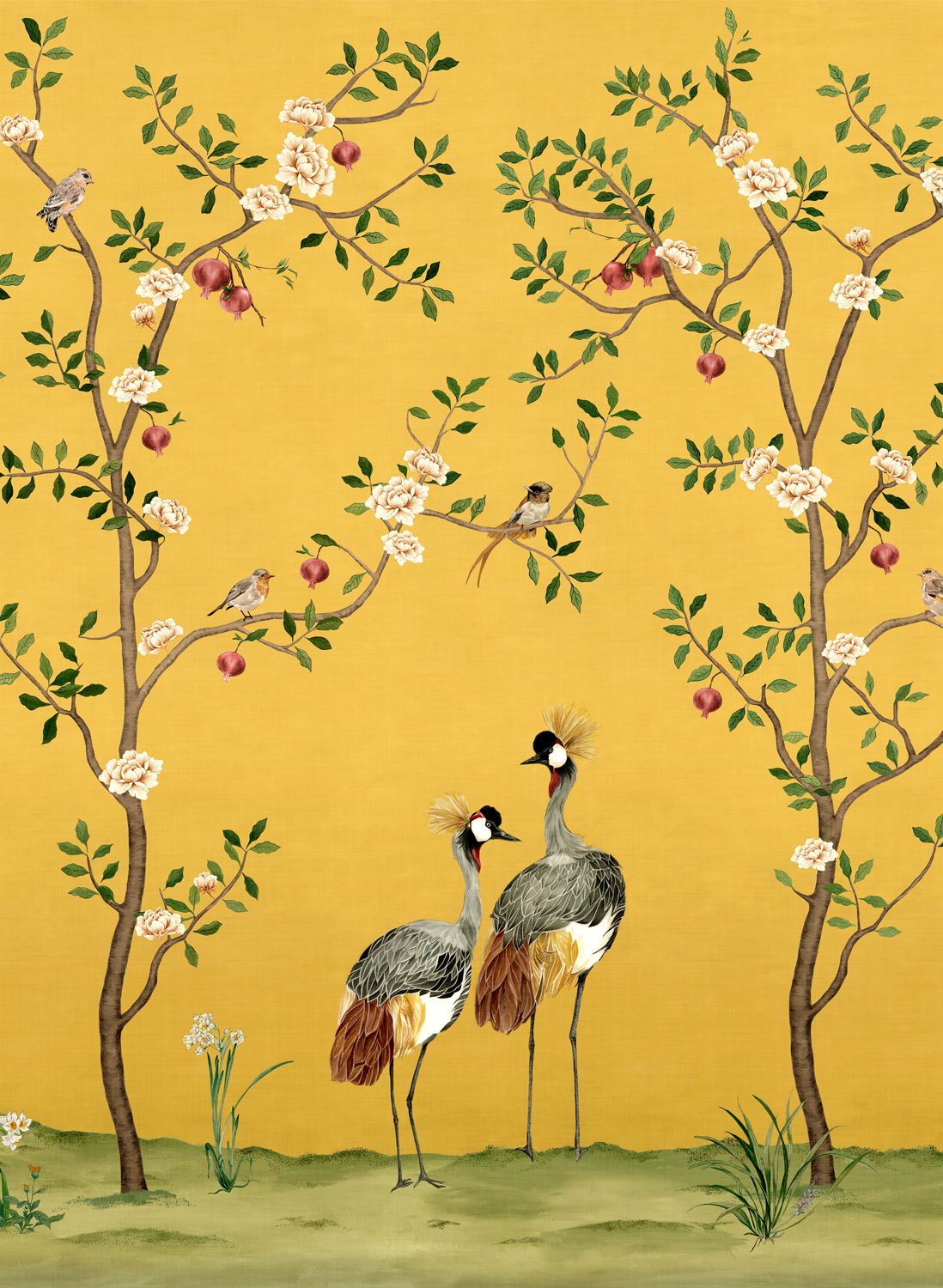 Wandbild Crowned Crane - Amber