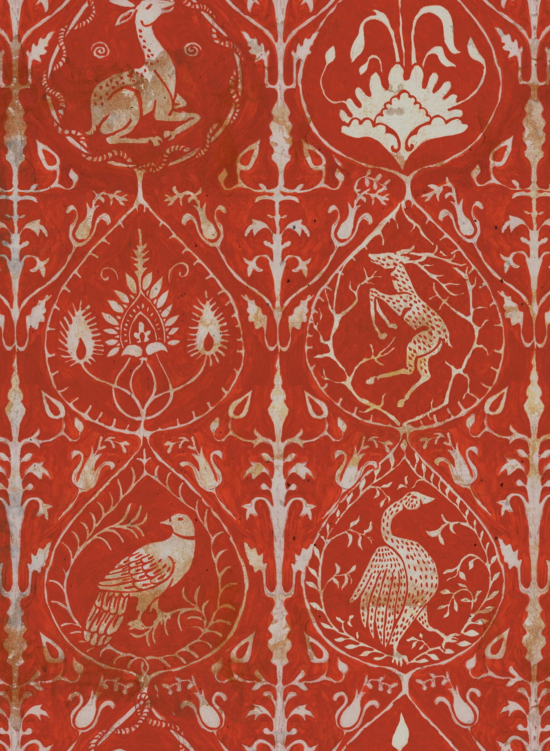 Tapete Hunters Tapestry - Red/ Taupe