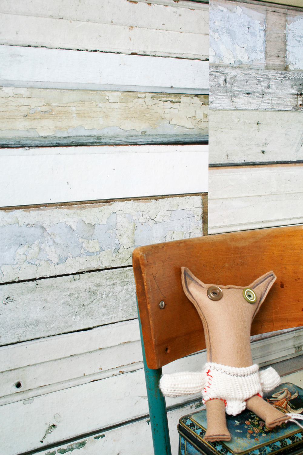 Carta da parati Scrapwood White - Scrapwood White