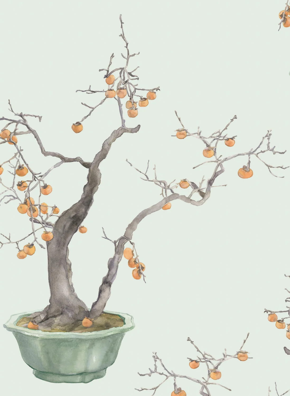 Tapete Kaki Persimmon - Jade Green/ Marigold