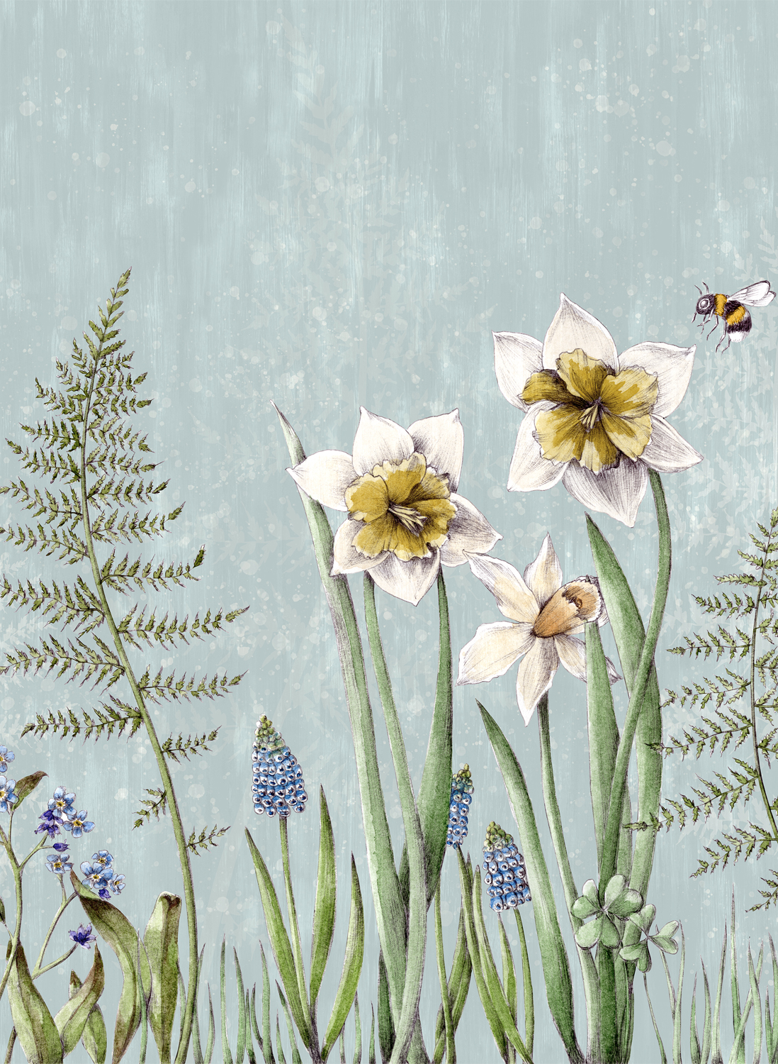 Wandbild Bumblebee - Light Blue