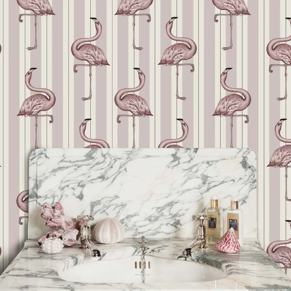 Wandbild Flamboyance - Offwhite/ Macaroon Pink