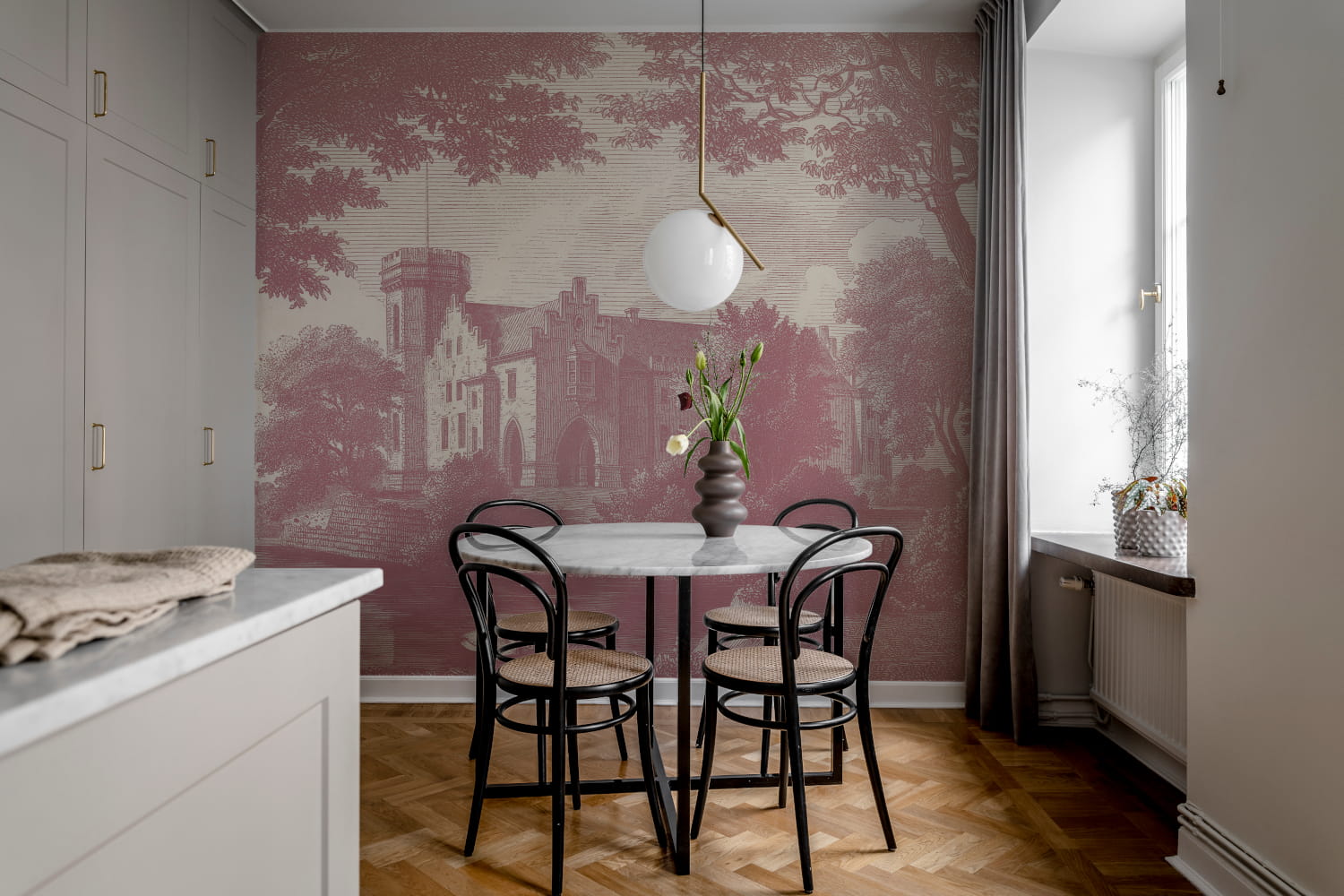 Wandbild Swan Pond - Dusty Pink