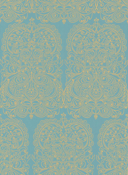 Tapete Alpana - Metallic Gold on Petrol