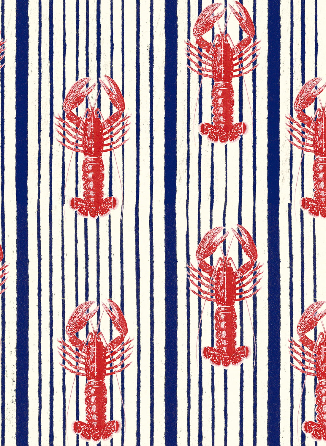 Tapete Mediterranean Lobsters - White