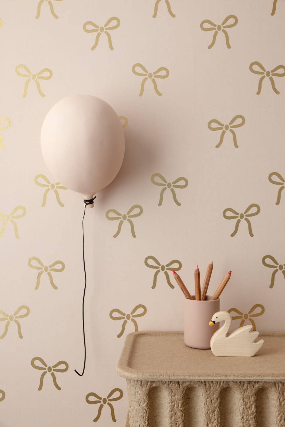 Tapete Bows/ Strikjes - Powder Pink & Matte Gold