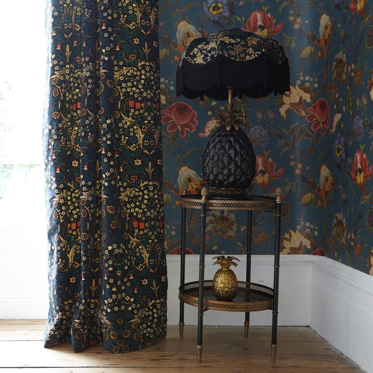 Stoff Blackthorn - Velvet - Teal
