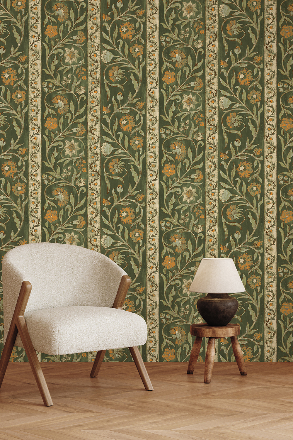 Papier peint Potter Stripe - Green and Orange