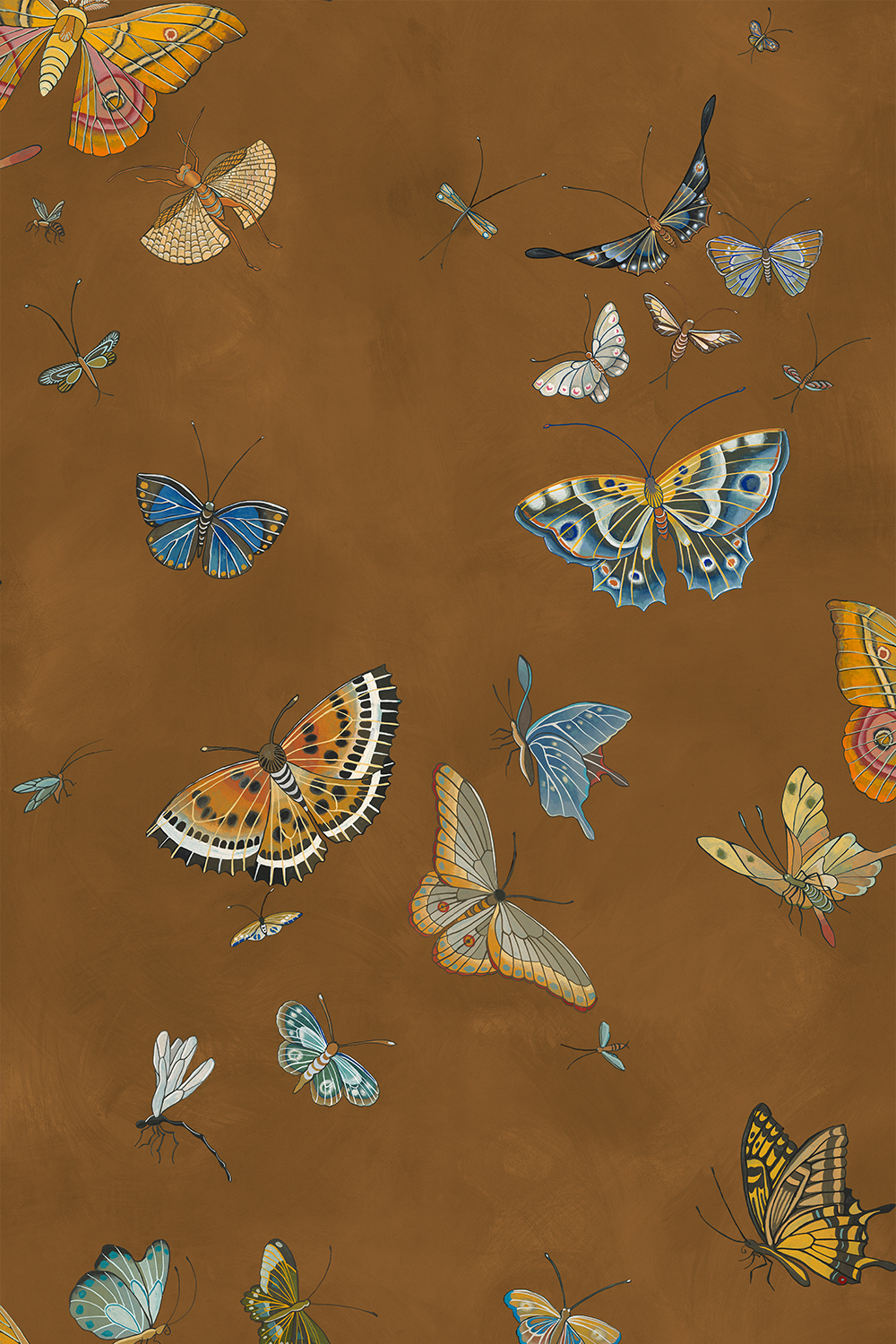Papier peint Butterflies - Brown