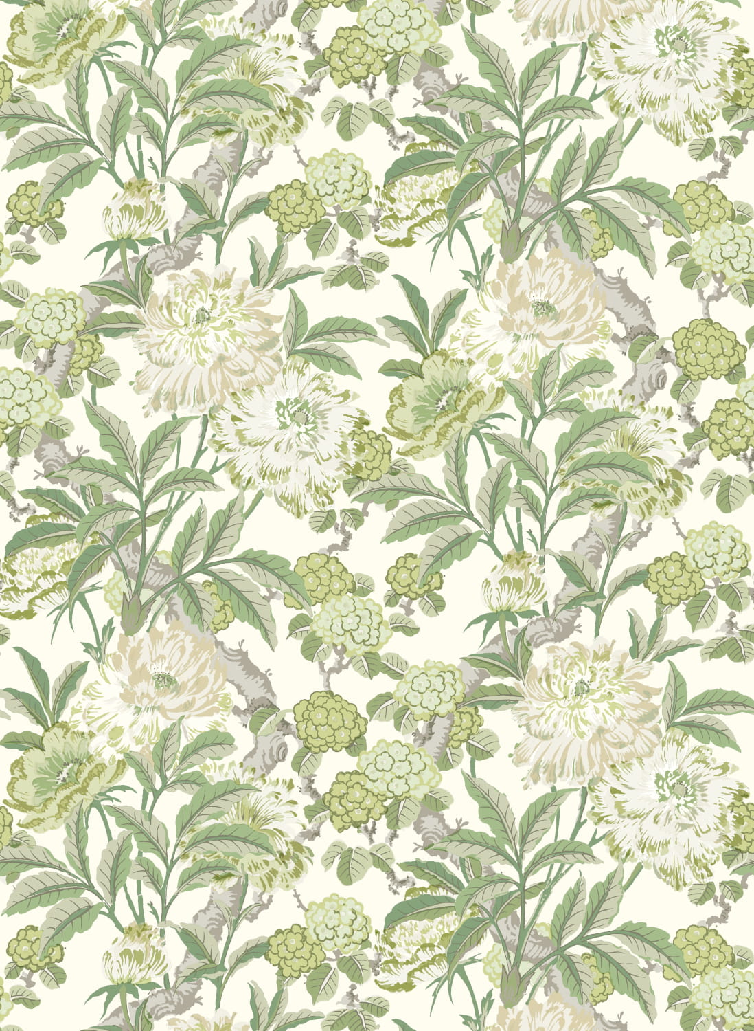 Tapete Summer Peony - green