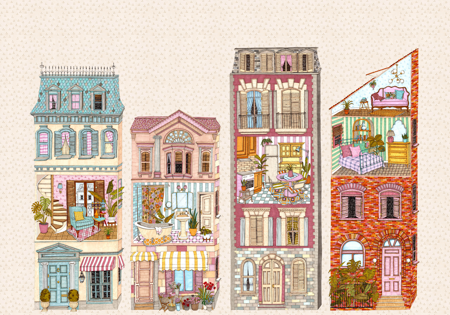 Wandbild Dolls House - Cream