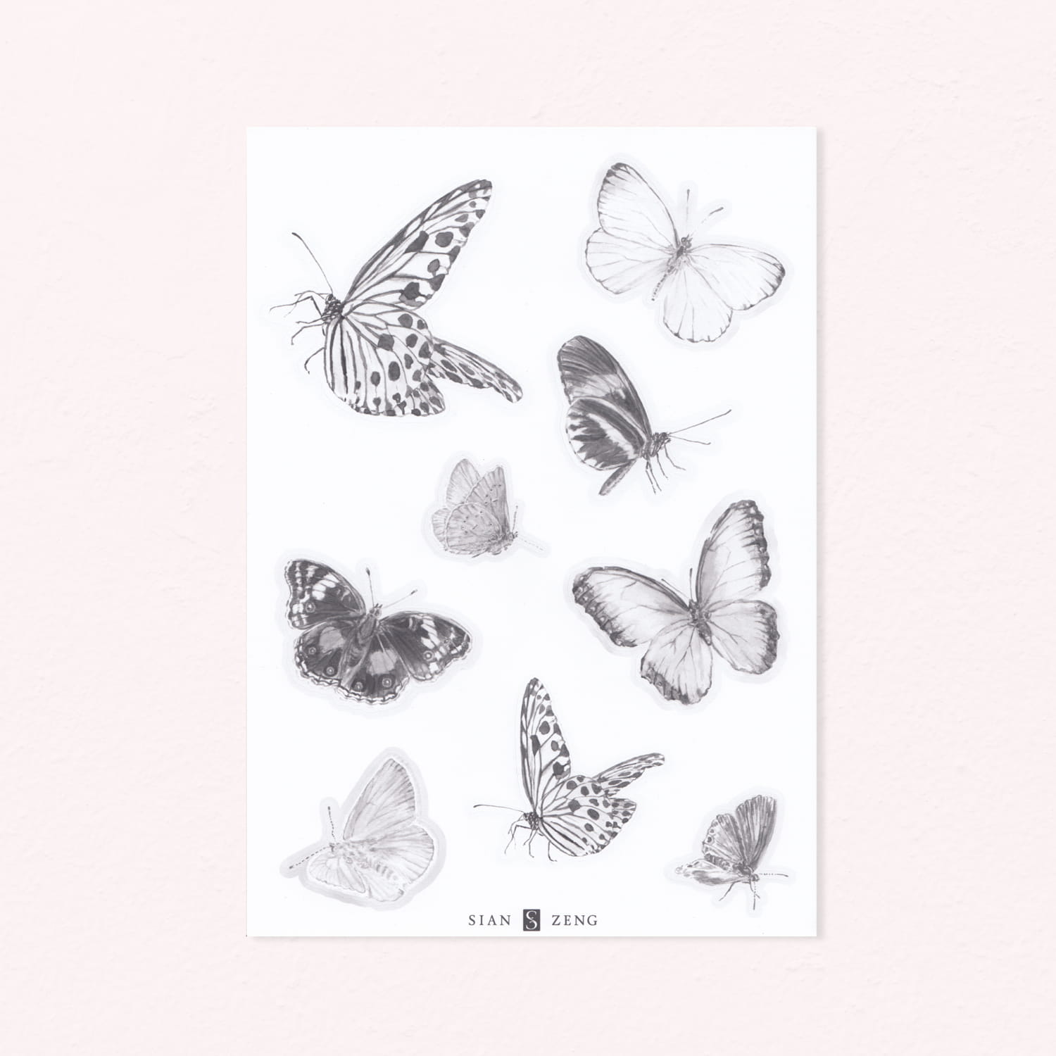 Wandsticker Butterfly - Grey