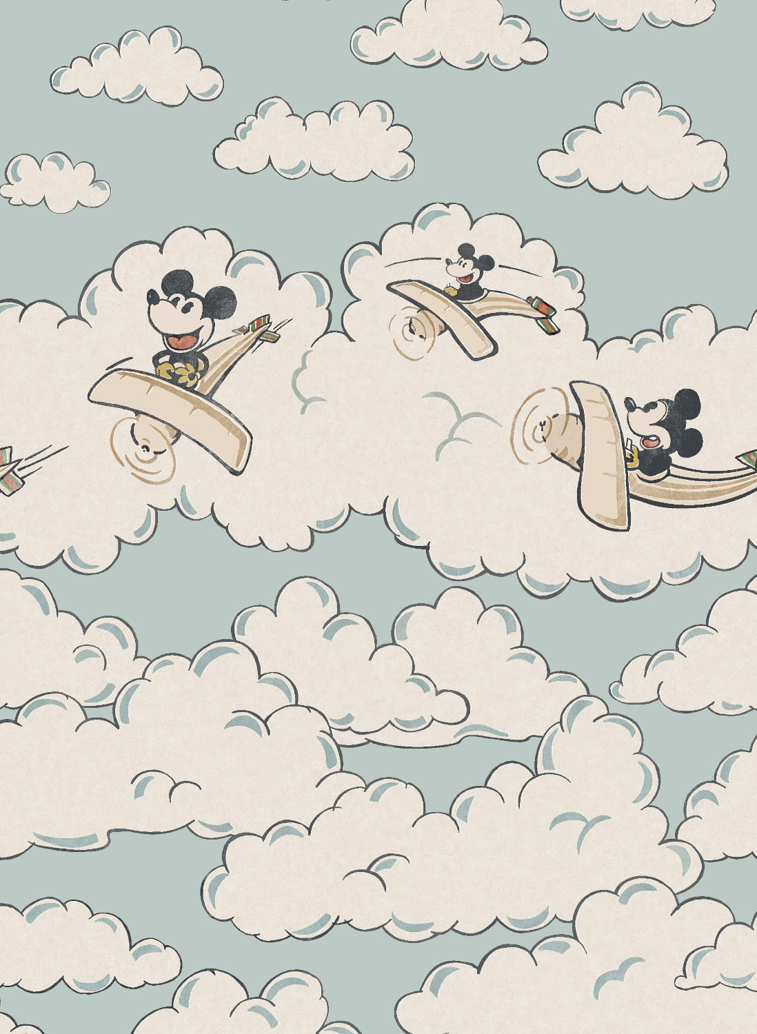 Wandbild Mickey in the Clouds - Sea Salt