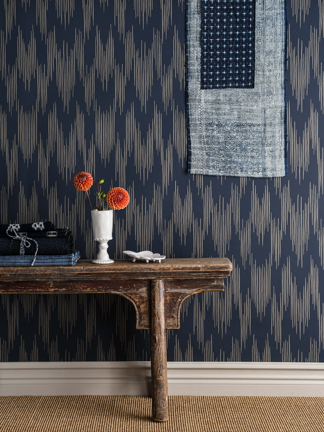 Tapete Ikat - Midnight & Blue