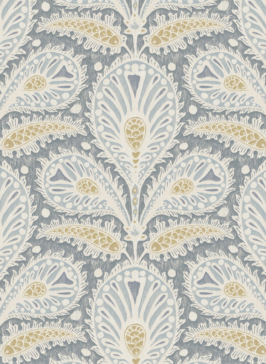 Tapete Ikat Clover - Blue and Yellow