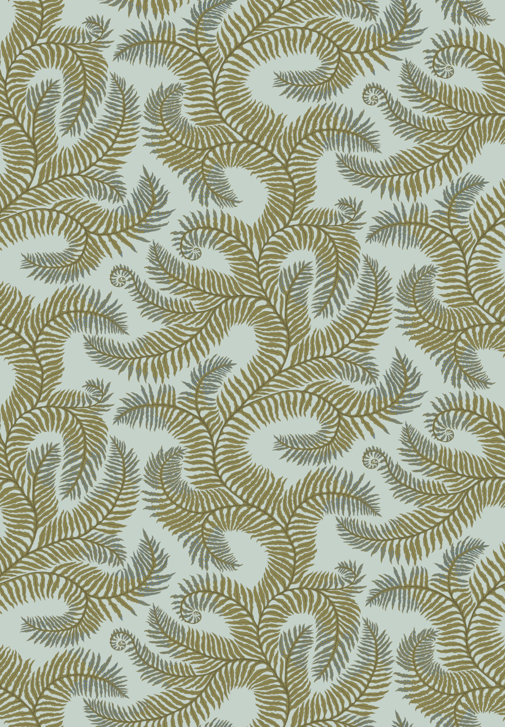 Tapete Bombes Fernery - Olive/ Celadon