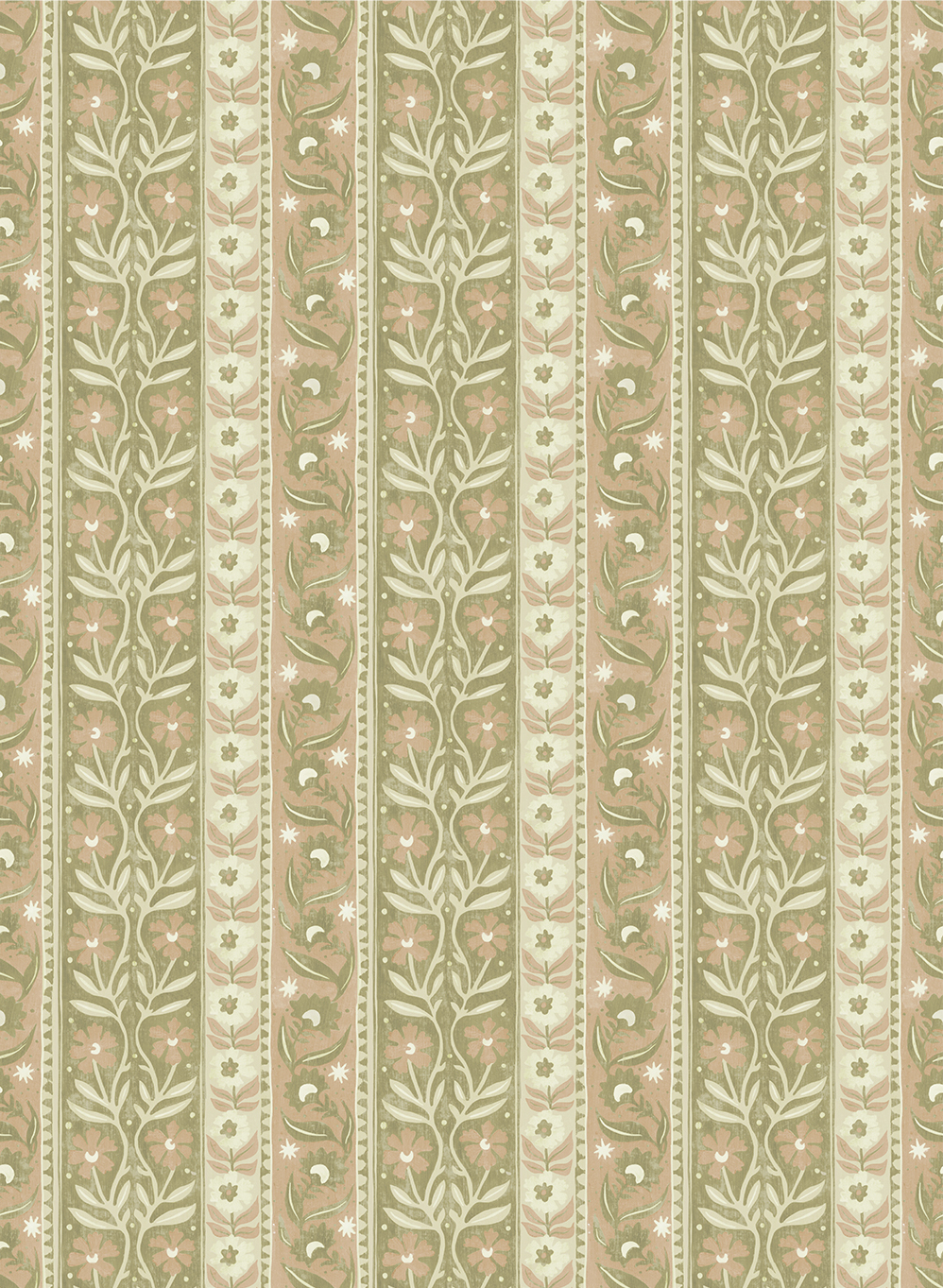 Papier peint Arber Stripe - Pink and Olive