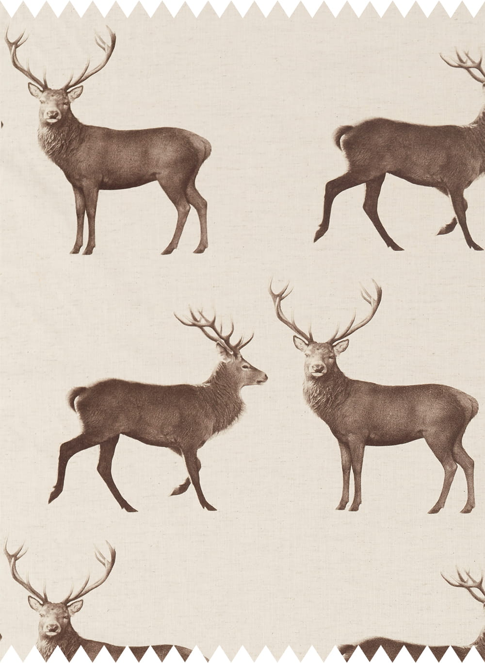 Stoff Evesham Deer - Linen/ Chalk