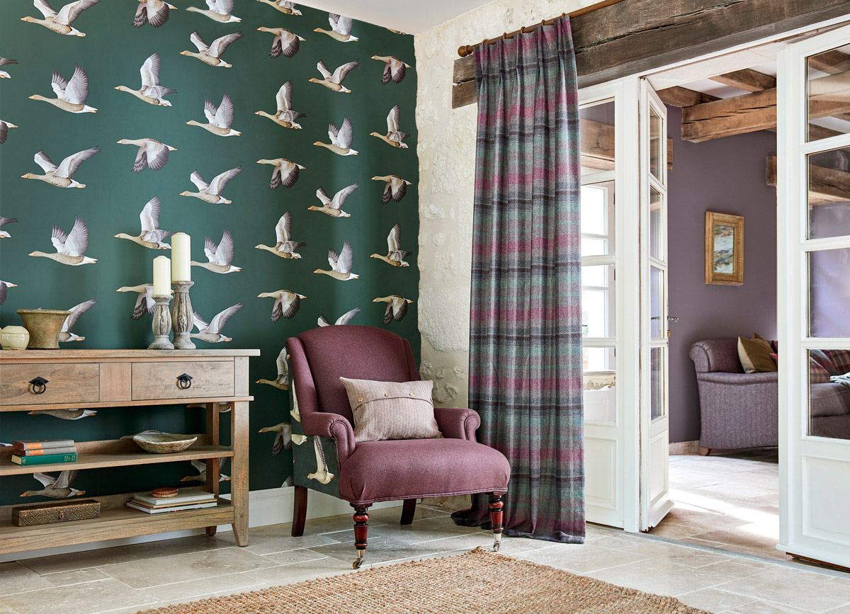 Tapete Elysian Geese - Amsterdam Green