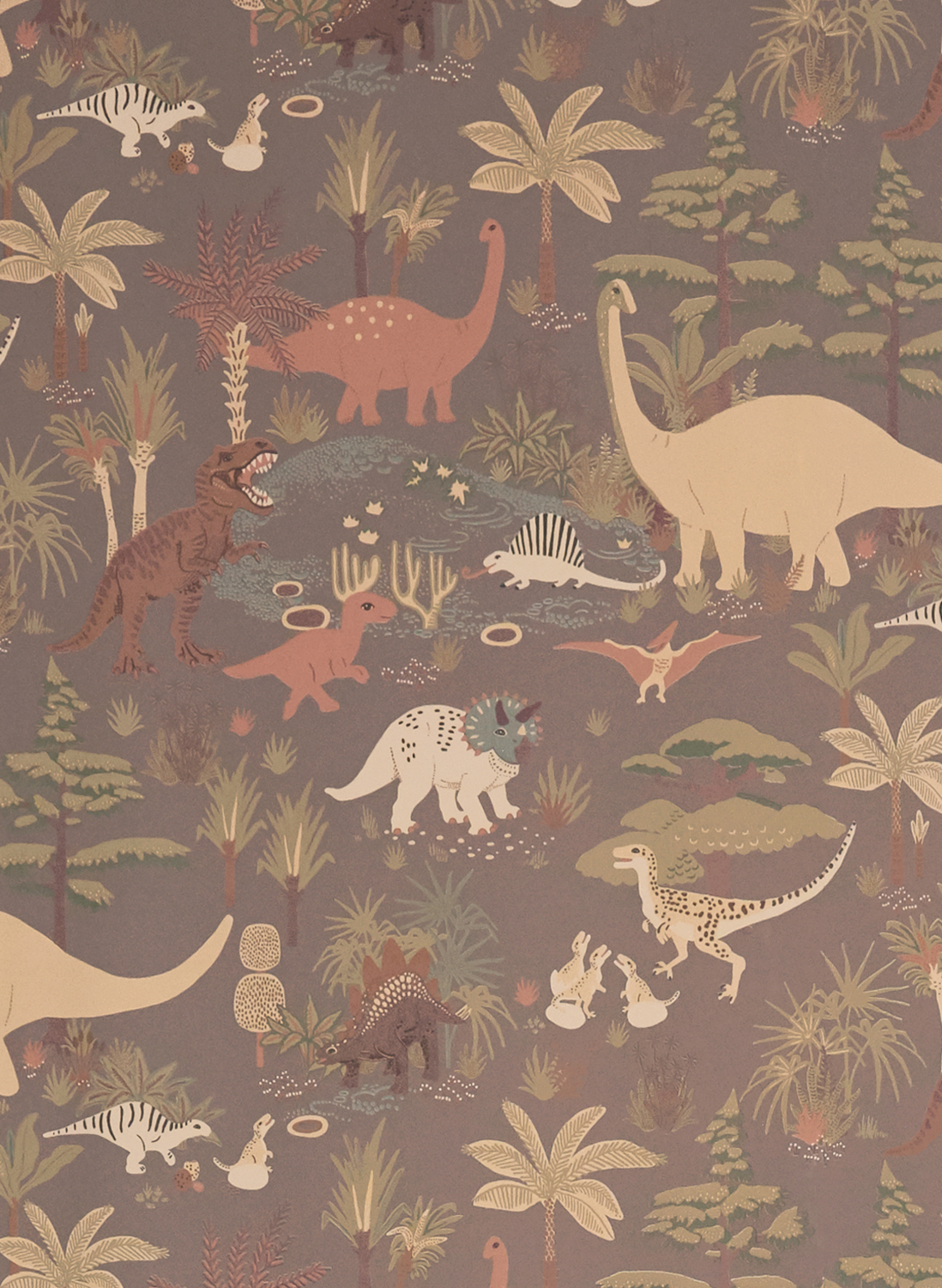 Tapete Dinosaur Vibes - Evening Grey