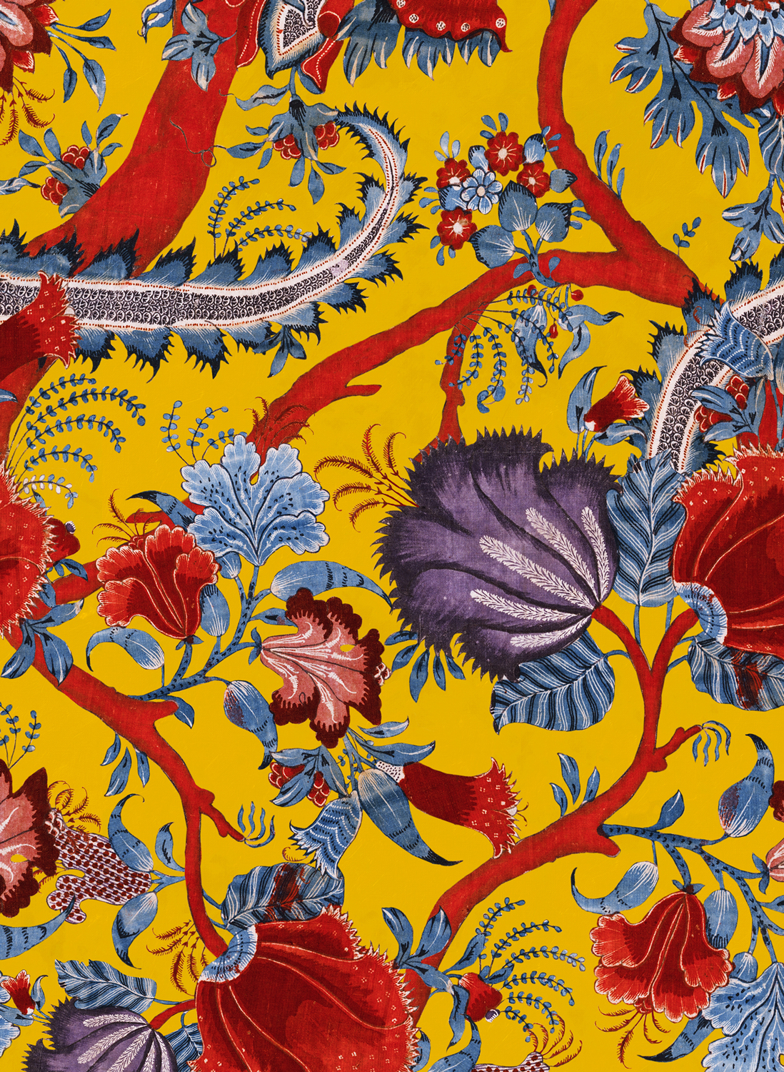 Tapete Chinese Paisley - Yellow/ Red/ Blue