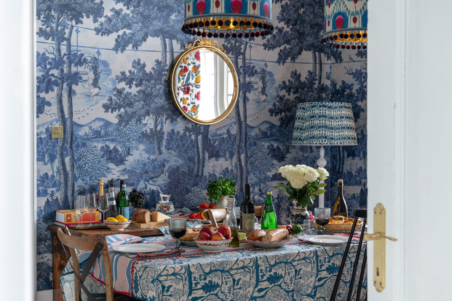Wandbild Toile du Carpathians - Indigo