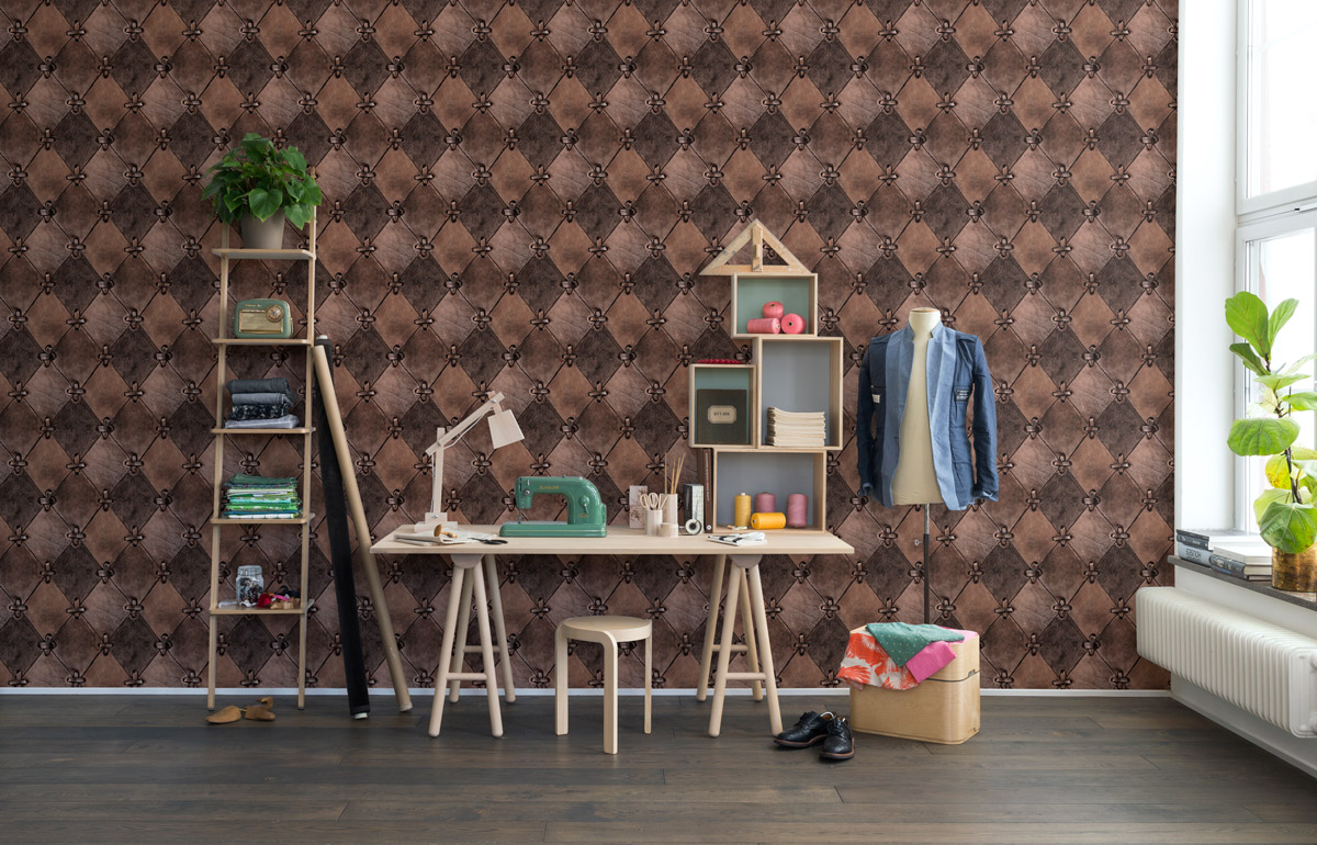 Wandbild Leather Rhombs - Vintage