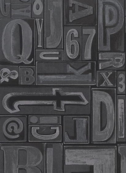 Tapete Copeley Letterpress - Linocut